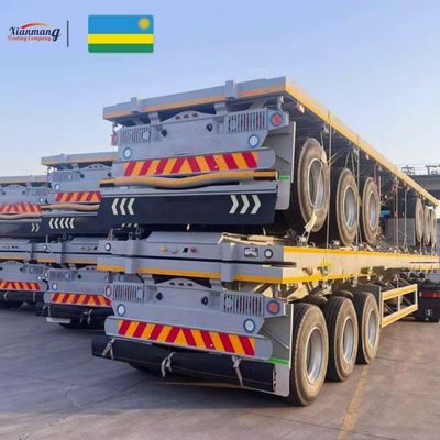 ভালো দাম 40 ফুট 3 এবং 4axles 48 ফুট 53 ফুট প্ল্যাটফর্ম ফ্ল্যাটবেড কনটেইনার ট্র্যাক্টর ইস্পাত মেঝে 3-5mm ডায়মন্ড প্লেট সঙ্গে আধা ট্রেলার অনলাইন